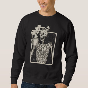 Moletom Cranio de Halloween Estampa Gráfica Fleece Oversiz