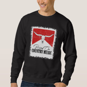 Moletom Crânio de Touro Western Vintage Branqueado Erguido