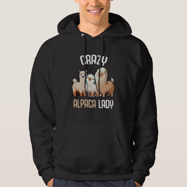 Moletom Crazy Alpaca Lady Women s Cute Alpaca Lama Zoo  2 (Frente)