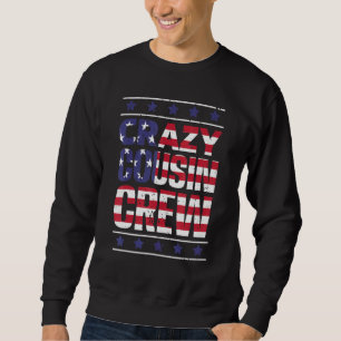 Moletom Crazy Cousin Crew Patriotic Family Member Group Co