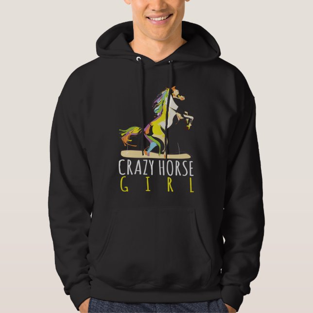 Moletom Crazy Horse Girl Horseback Riding Equestrian Horse (Frente)