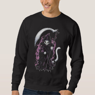 Moletom Creepy Cat Grim Reaper Pastel Goth Gothic Hallowee