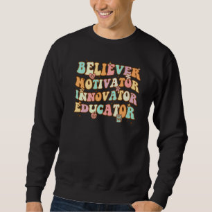 Moletom Crente Motivador Inovador Educador Groovy Retro
