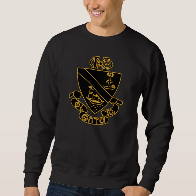 Moletom Crest da Phi Chi Theta | Dourado e Preto (Frente)