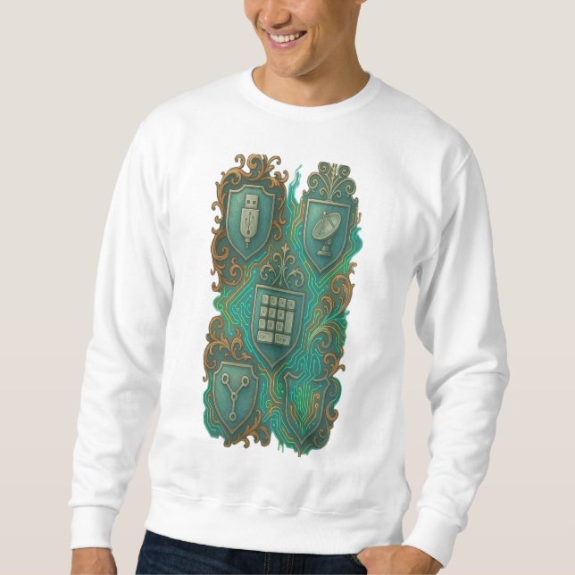 Moletom Crest Digital - Vintage Tech Royalties (Frente)