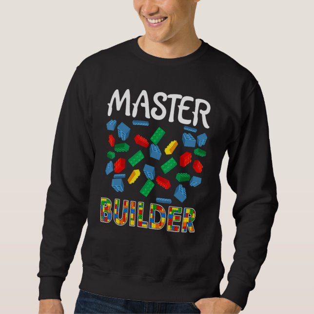 Moletom Criador Mestre de Meninos Construtor Funny Brick B (Frente)