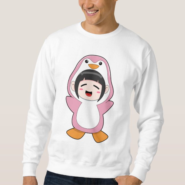 Moletom Criança com roupa de pinguim (Frente)