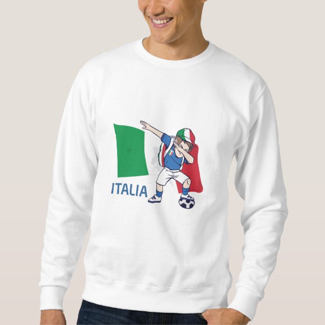 Moletom Criança fã de futebol da Itália fazendo dabbing ga (Frente)