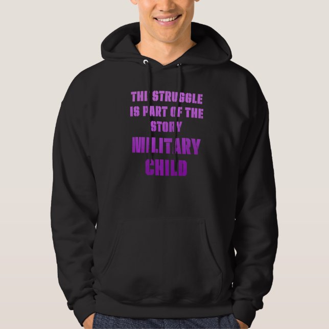 Moletom Criança Militar Mês Roxo Parte Superior (Frente)