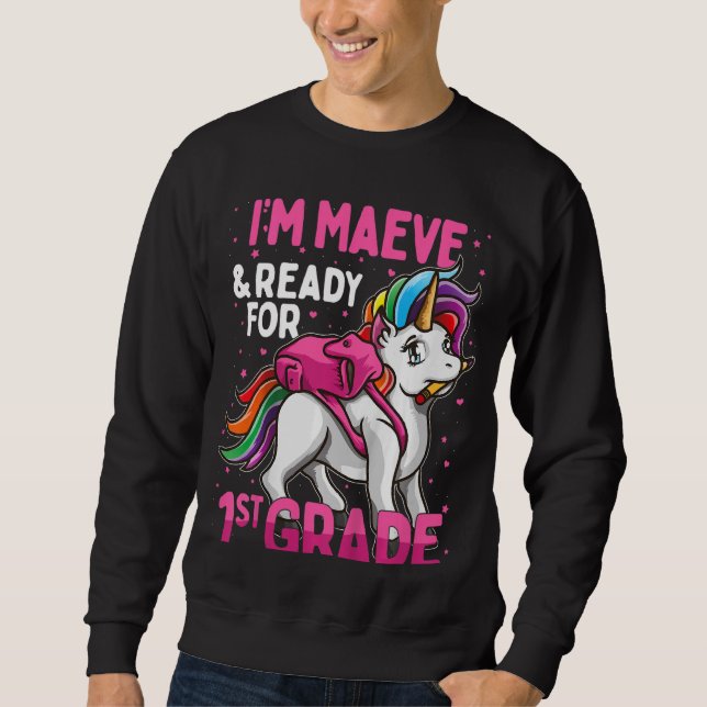 Moletom Crianças 1rua Grader Unicorn Estou preparado para  (Frente)