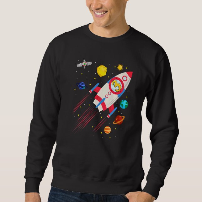 Moletom Crianças: Astronau de aniversário do Rocket de 3 a (Frente)