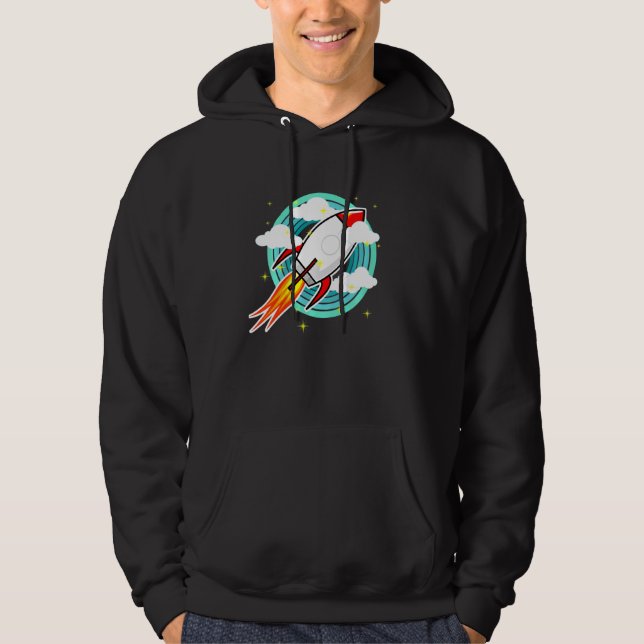 Moletom Crianças Crianças Foguete Retro Para Jovens Astron (Frente)