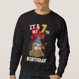 Moletom Crianças É Meu Aniversário 7 de 7 Anos De Idade