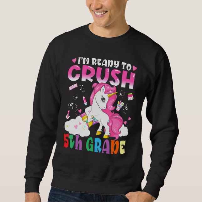 Moletom Crianças Estou Pronta Para Esmagar O 5 Magical Uni (Frente)