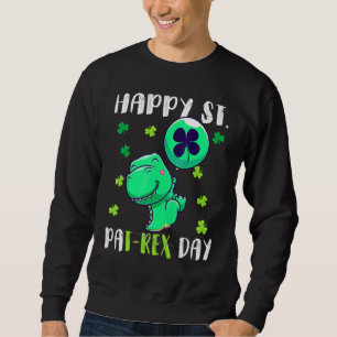 Moletom Crianças Feliz Rua Pat Trex Day Dino Dia de São Pa