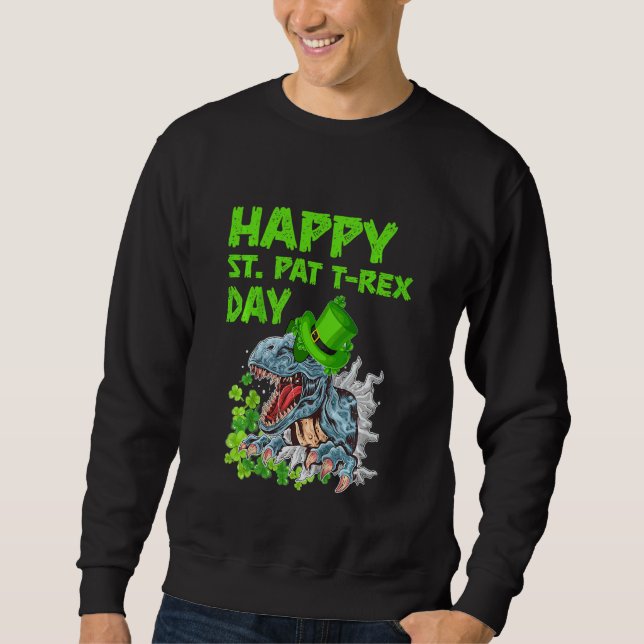 Moletom Crianças Felizes Patrick T Rex Humor Toddler Boys  (Frente)