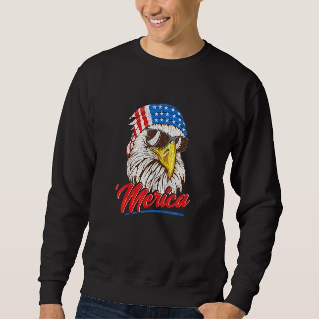 Moletom Crianças Merica Merica Eagle Gritando Águia (Frente)