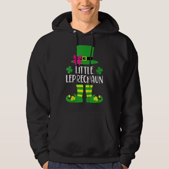 Moletom Crianças Pequenas Leprechaun Com Arco Rosa Para Ru (Frente)