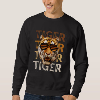 Moletom Crianças Tigre Laranja Roubado Óculos de Sol para 