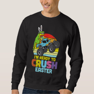 Moletom Crianças Trex Monster Truck Pronto Para Esmagar A