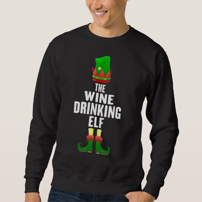 Moletom Cristo do Grupo Familiar do Elf Bebendo de Vinho (Frente)