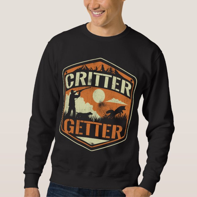 Moletom Critter Getter Hunter Squirrels Raccoon Hu (Frente)