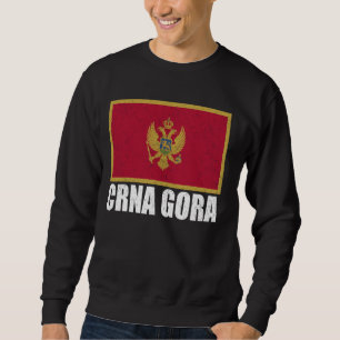 Moletom Crna Gora Flag Grunge Vintage Souvenir Montenegro