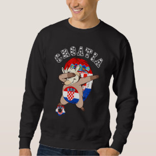 Moletom Croácia Dabbing Hedgehog Croata Flag Hrvatska So