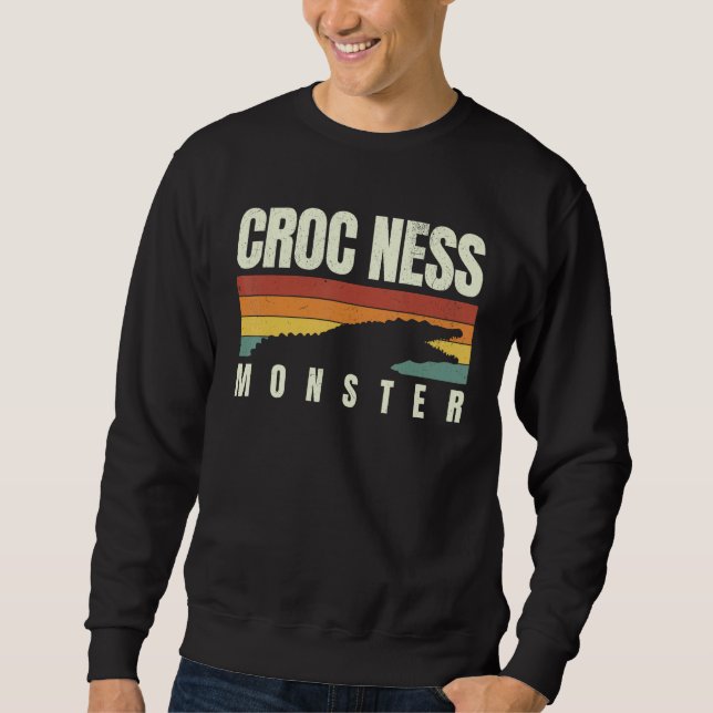 Moletom Croc ness monster retro vintage crocodile  animal  (Frente)
