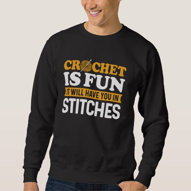 Moletom Crochet É Entusiasta De Crocheting Engraçado Com F (Frente)