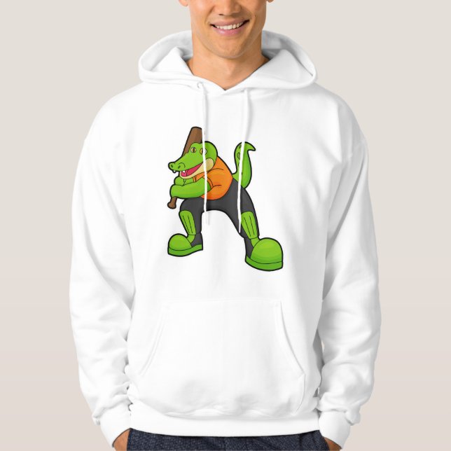 Moletom Crocodilo no críquete com taco de críquete (Frente)