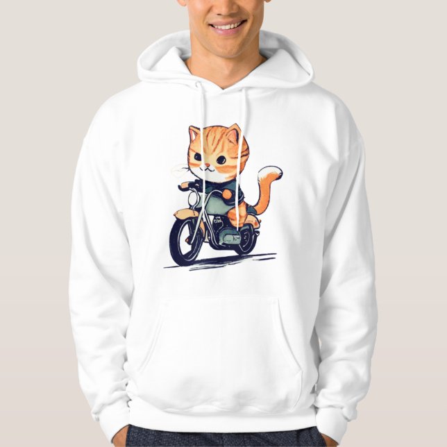 Moletom CTE-CAT dirigindo motocicleta T-Shirt clássico (8) (Frente)