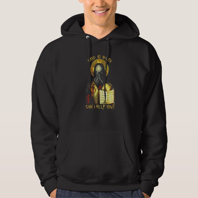 Moletom Cthulhu Deus Está Ocupado Posso Ajudá-lo (Frente)