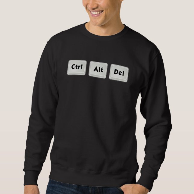 Moletom CTRL ALT DEL Saudação de Três Dedos Design (Frente)