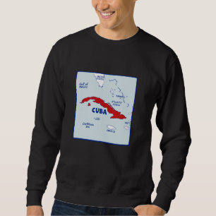 Moletom Cuba Map em cores de bandeira. Países e território