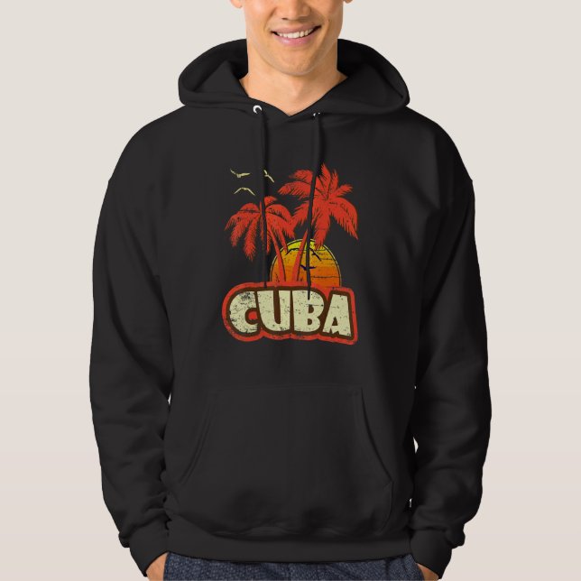 Moletom Cuba Summer Palm Trees 80s Beach Sunset (Frente)