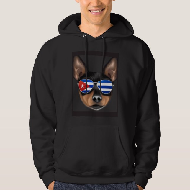 Moletom Cuban Flag Toy Fox Terrier Dog Cuba Pocket (Frente)
