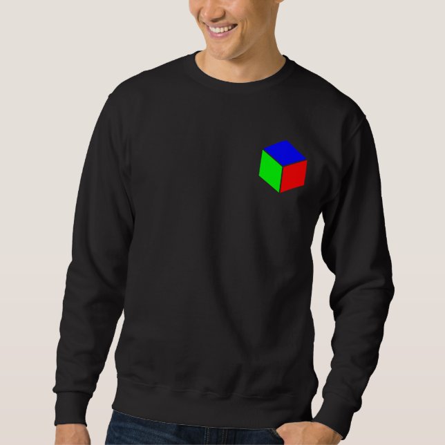 Moletom Cubo - azul, verde e vermelho (Frente)