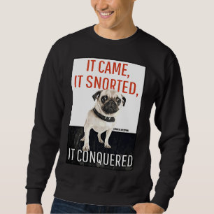 Moletom Cuidado com Pug! T-Shirt Clássico 820