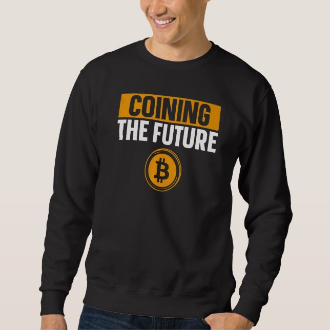 Moletom Cunhando O Futuro Bitcoin BTC Cripto Dito Masculin (Frente)