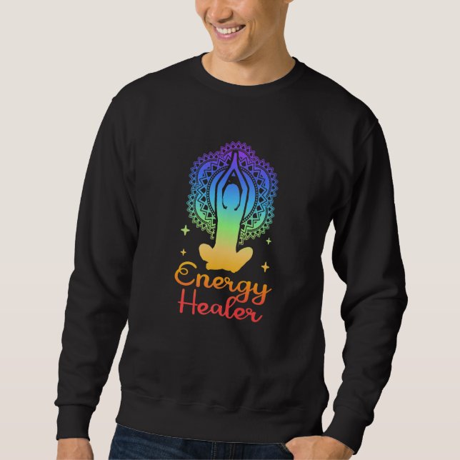 Moletom Cura Holística do Chakra de Energia Mãos Terapeuta (Frente)