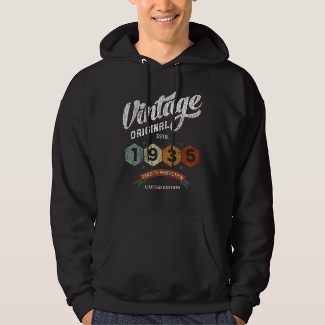 Moletom Curioso presente de aniversário de 90 anos de 1935 (Frente)