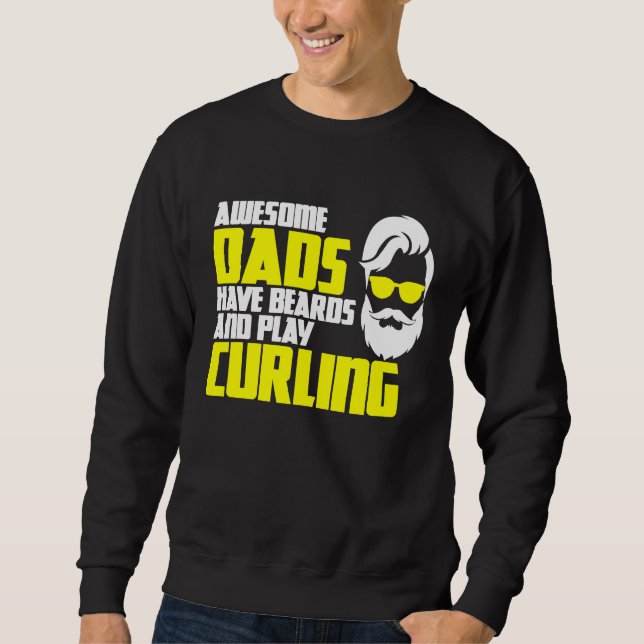 Moletom Curling team father's day beard  curling player (Frente)