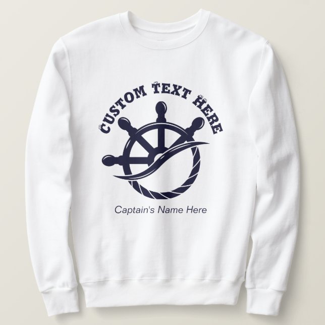 Moletom Custom Captain Boat Nautical Gift (Frente do Design)