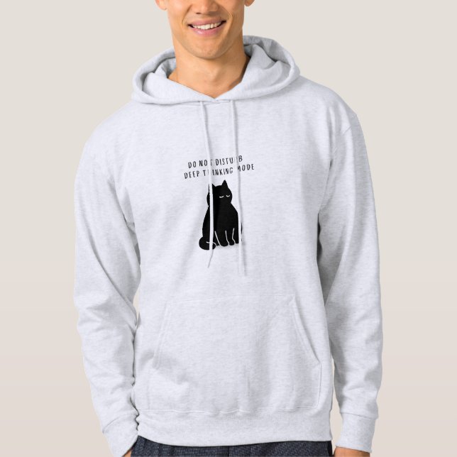 Moletom Custom Deep Thinking Mode Cat Men's Hoodie (Frente)