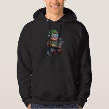 Cute 3D Programmer Christmas Elf Hoodie | Funny 
