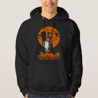 Moletom Cute Australian Shepherd Dog Witch Pumpkin Hallowe
