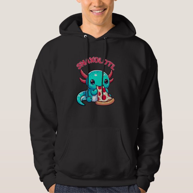 Moletom Cute Axolotl Lover Snaxolotl Comendo Pizza Slice (Frente)