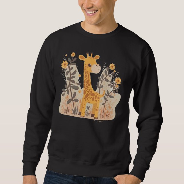 Moletom Cute Baby Giraffe on Giraffe Children and Giraffe  (Frente)