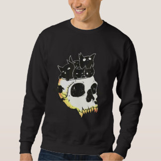 Moletom Cute Black Kittens In Skull Art